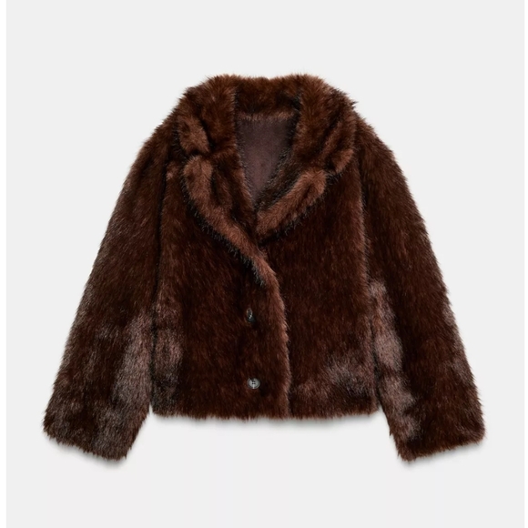 Zara Jackets & Blazers - NWT Zara Faux Fur Reversible Jacket Coat Brown XXL